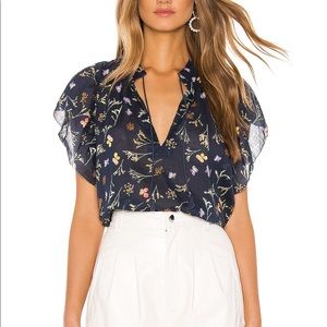 Trovata Birds of Paradis Blouse in Navy Floral